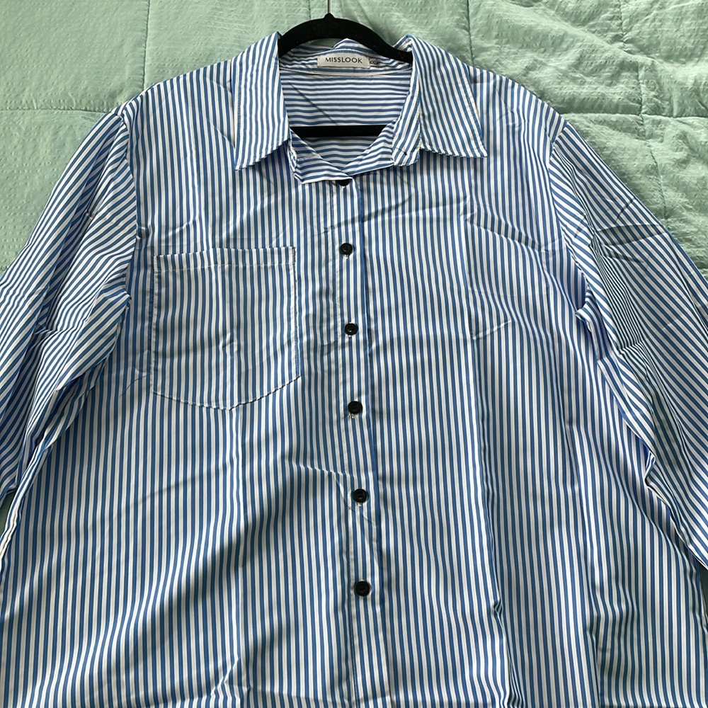 Striped Button Up top - Picture 2 of 4